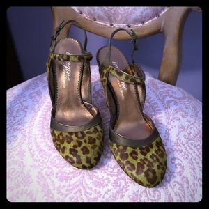Stunning Green Leopard/ Satin Mary Janes!